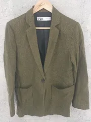 ◇ zara ザラ シングル 1B 長袖 テーラード ジャケット EUR XS USA XS MEX 24 カーキ * 1002799041287