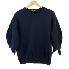 極美品✨Drawer カシミヤ100% 半袖ニット　5分丈　ブラウン ドゥロワー 18G カシミヤシルクリブクルーネックニット
