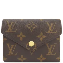 ルイヴィトン LOUIS VUITTON 三つ折り財布 ポルトフォイユ ヴィクトリーヌ モノグラムキャンバス モノグラム ゴールド金具 茶 コンパクト  M62472 RFID 【箱】【中古】