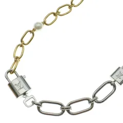 LOUIS VUITTON (ルイヴィトン) ロングネックレス・パールロック ゴールド/シルバー M02981