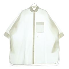 JIL SANDER (ジルサンダー) 22SS ロゴ刺繍 7分袖シャツワンピース レディース ホワイト JSXU600605 WU245500100のサムネイル