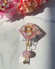 春コーデ　ポニーフック　ハンドメイド