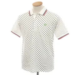 【中古】【未使用】フレッドペリー FRED PERRY コットン 鹿の子 ドット 半袖ポロシャツ ホワイトxブラック【サイズS】【メンズ】