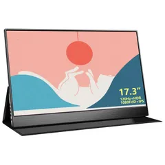 【特価商品】モバイルディスプレイ/180P FHD/HDR/超薄型/軽量/IPS液晶パネル/PS5、Switchゲーミングモニター/PC/Mac(thunderbolt 17.3インチモバイルモニター/120Hz 3)対応 （内蔵バッテリーなし EGOBAS