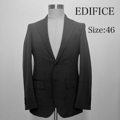 【中古品】EDIFICE（エディフィス）　3ボタンジャケット　ロロ・ピアーナ生地　日本製SIZE:46　Col:ダークグレー
