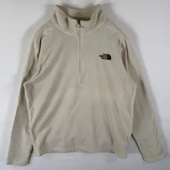 古着 ザ・ノースフェイス THE NORTH FACE フリーストレーナー ハーフジップ ワンポイントロゴ刺繍 インナー アウトドア L  ベージュ系 メンズ