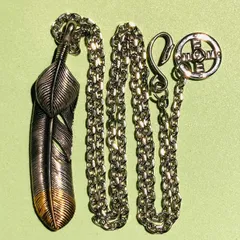 上銀ハート・先金左向・フェザーネックレス(燻加工)【イーグルフック&ホイール付】