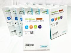 1300Mbps 11ac Wireless Lan Card 2.4G/5G 802.11ac/n/a/g/b Windows 7/8/10/Vista/XP/Mac OS X対応 8点セット 技適認証番号Ｒ204-920417