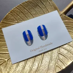 No.28　 フットネイルチップ　ジェルネイルチップ　ペディキュア　現品　新品　ハンドメイド　フラッシュ　青　ブルー　ピンク　ストライプ　シンプル　大人