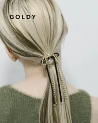 GOLDY/ゴールディ/ボール チェーン × コード レイヤード リボン ヘアカフ/アクセサリー/6241002