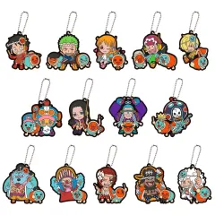 【中古】キーホルダー 全14種セット 「ワンピース×太鼓の達人 カプセルラバーマスコット」