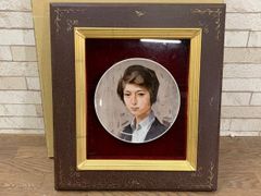 小磯良平 少女像額皿 絵皿 飾皿 額縁アート ヴィンテージ NARUMI 額装 壁掛け インテリア (他156)