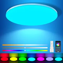 新品 Antree LEDシーリングライト RGB 6～8畳用 30W 調色調光 北欧デザイン 雰囲気ライト 3900LM 正面発光 極薄型 蛍光灯 リモコン付き スマホAPP操作 音楽ダンスルーム/ゲームルーム/寝室/リビング/ダイニング/子供部屋適用