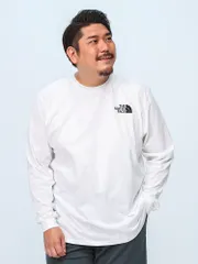 THE NORTH FACE ザ ノースフェイス 長袖 Tシャツ 大きいサイズ メンズ バックプリント クルーネック Box NSE Tee ロンT プリント ホワイト