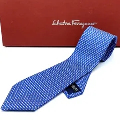 【 箱付/極美品 】サルバトーレフェラガモ　ネクタイ　楽器柄　ブルー