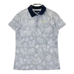 サイズ：L CALLAWAY キャロウェイ  半袖ポロシャツ 花 サボテン 総柄 グレー系 [240101280787]# ゴルフウェア レディース ストスト