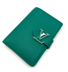 【鑑定済み】正規品 ルイヴィトン LOUIS VUITTON LV ヴェルティカル ウォレット コンパクト  エムロード グリーン M82438