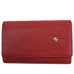 【BIGお買い物ラリー★30%OFFセール中】シャネル CHANEL キーケースカメリア バタフライカメリア レッド×シルバー レディース 中古 最大30％OFF☆年越しセール】シャネル CHANEL キーケース カメリア