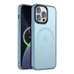 【米軍規格・MagSafe対応】Gtsoho iPhone14Pro 用 ケース半透明 マグネット搭載 ワイヤレス充電 耐衝撃 耐久性 全面保護 黄ばみなし ストラップホール付き イフォン14 Pro用 カバー マグセーフ対応 ライトブルー 1