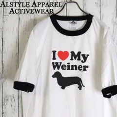 USA製　AAA　アニマルイラスト　メッセージプリント　リンガーTシャツ