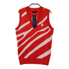 サイズ：M CALLAWAY キャロウェイ  Vネック ニットベスト ゼブラ柄 レッド系 [240101257089] ゴルフウェア レディース ストスト