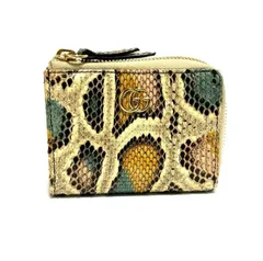 GUCCI グッチ GGマーモント コインケース 644406 ジップアラウンドウォレット パイソン マルチカラー ゴールド金具 小銭入れ L字ファスナー【中古】