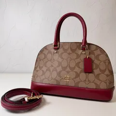 ✨Bランク　 COACH　ハンドバッグ　ショルダー　ミニボストン　bag　２way　シグネシャー　PVC　レザー　27583　「58EL」