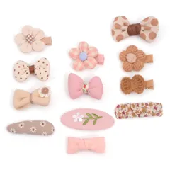 新品 BIANHUAN ベビー ヘアクリップ 赤ちゃん ヘアピン 髪 留め かみどめ クリップ おしゃれ シンプル リボン かわいい キッズ ヘアアクセサリー 女の子 子供 髪留め お誕生日 プレゼント10点 セット (ベージュ)