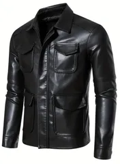 バイクジャケット レザージャケット レジャー ジャケット バイク用品 バイク メンズ ライダース 合皮 折り襟 スリム かっこいい 革ジャン ブルゾン 春秋 防風 防寒 保温 撥水 カジュアル 通勤 アウトドア アウター おしゃれ  40代  50代 秋