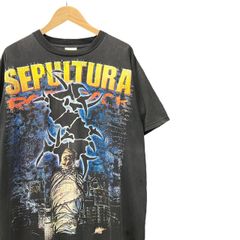 90s ビンテージ SEPULTURA 両面プリント バンド  Tシャツ ブート L位 ブラック フェード 90年代 セパルトゥラ ロックT バンT