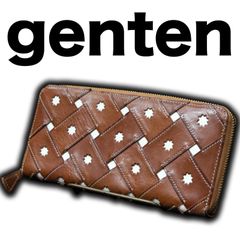 genten サスティナブルカットワーク ロングウォレット ラウンドジップ ミネルバボックス バケッタレザー イタリアンレザー 財布 ゲンテン ジッピー
