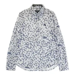 サイズ：0 PEARLY GATES パーリーゲイツ  長袖ポロシャツ ボタンダウン 花柄 × チェック柄 ネイビー系 [240101390182]# ゴルフウェア レディース ストスト