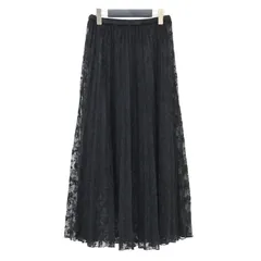 Spick&Span スピックアンドスパン スカート ブラック 黒 サイズ:FREE | 24春夏 シアー レース プリーツ スカート | ロング フレア ウエストゴム 花柄 2WAY | ボトムス【レディース】【中古】