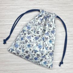 着替え入れ 巾着袋 大きめサイズ 〈モンステラ＆ハイビスカス黄