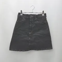 ◇ Θ Heather ヘザー ストレッチ ミニ丈 台形 デニムスカート サイズS ブラック レディース E  【1506130013464】