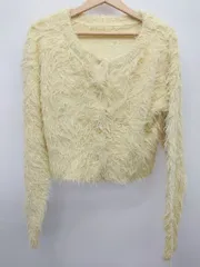 ◇ ⊇ mystic ミスティック 長袖 ニット カーディガン サイズF イエロー レディース P  【1409090039072】