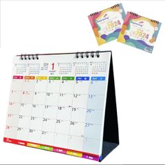 Supracing 2024年分 卓上カレンダー 【2023年12月始まり】 ６か月ひと目 卓上カレンダー 実用性抜群（日曜始２部セット）