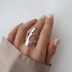 uniqueリング 14号  大ぶり デザインリング 指輪 リング  個性的 ボリュームリング 大人かわいい 韓国アクセサリー ゴールド　シルバー　218R　シースキー【seasukii公式ショップ】