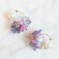 紫陽花のビューティーカフ・耳輪ゴムや耳たぶ回しで有名さとう式リンパケアの理論に基づいたイヤーカフ(ノンホールピアス)のサムネイル