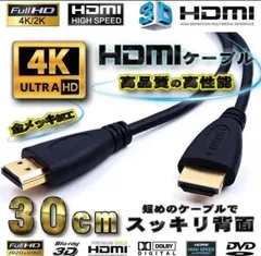 HDMIケーブル 0.3m 4K 3D対応 フルハイビジョン 背面美人