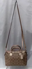 COACH コーチ F36702 シグネチャー ショルダーバッグ ハンドバッグ 肩掛け鞄 2way 茶色系 ブラウン系