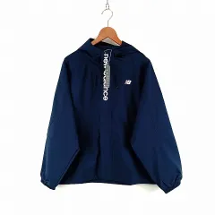 ニューバランス NEW BALANCE THE CITY フーデッドウーブンジャケット ウインドジャケット L 紺 ネイビー