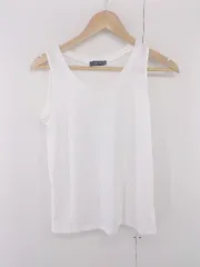 ◇ ●新品● ◎ COMME CA ISM コムサイズム タグ付き タンクトップ カットソー サイズL ホワイト レディース P  【1305250004259】