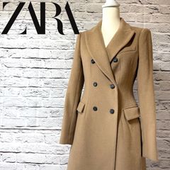 ZARA チェスターコート ダブル　黒　イタリア製生地　M ロングコート 1 ZARA チェスターコート ダブル 黒 イタリア製生地 M ロング