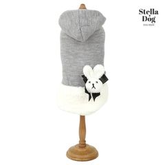 ★【OUTLET更に値下げ】【閉店セール全品半額】うさちゃんあったかコート　グレー　S アウトレット　犬服　ドッグウェア