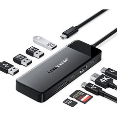 [DJ24000074,CA002000776] USB C ハブ 9-in-1 Type-C HDMI ハブアダプタ HUB HDMI端子4K30@Hz USB2.0/USB3.0*3 USB-C 5Gbpsデータ転送 PD100W充電 SD/TF