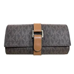 ◆中古品◆ MICHAEL KORS マイケルコース ジュエリーロール アクセサリーポーチ MKシグネチャー ブラウン ノベルティ レディース V100655NA