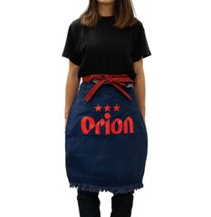 オリオンビール 前掛け エプロン ネイビー 紺 赤 ロゴ ポケット 2つ 沖縄 キッチン 酒屋 オリオン tシャツ コーデ