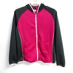 ナイキ パーカー トップス ジップアップ ジャージ ドライフィット スポーツウエア レディース Lサイズ ピンク NIKE 【中古】