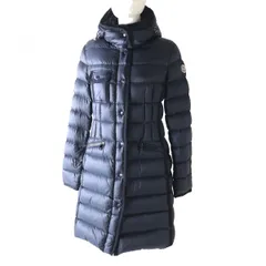 美品◎正規品 18-19AW MONCLER モンクレール HERMINE エルミンヌ レディース ワッペン付き フード付き ロングダウンコート ネイビー 1のサムネイル